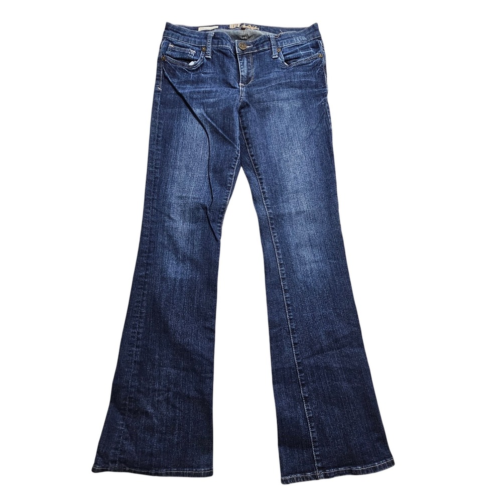 Kut from the Kloth Felicia Baby Bootcut Jeans Womens 6 Dark Wash Embroidered